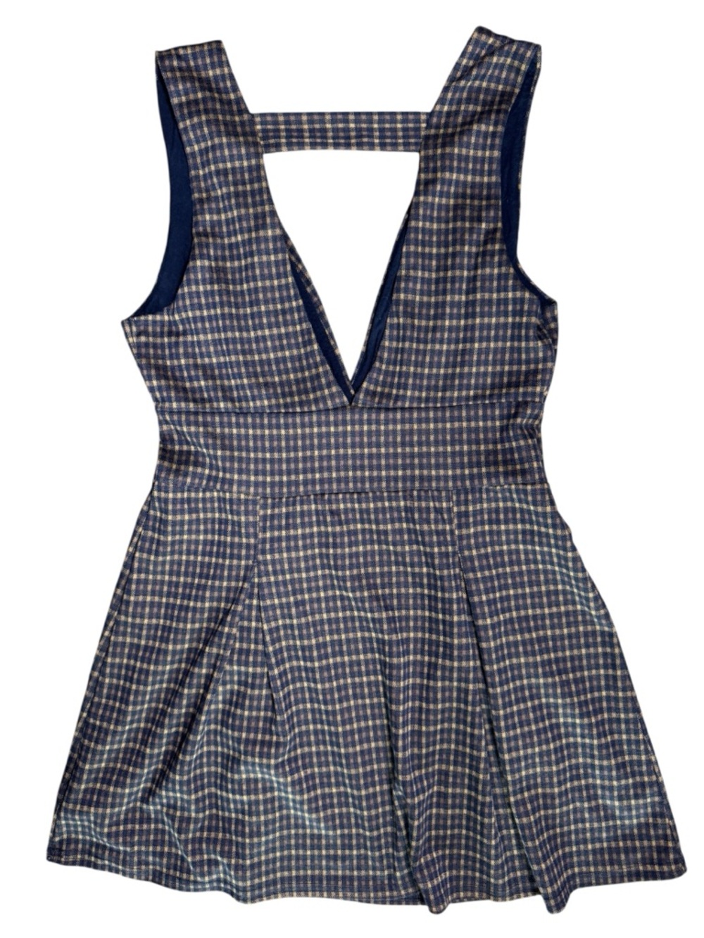 American Eagle Plaid Open Back Mini Dress Size Small - Picture 3 of 6